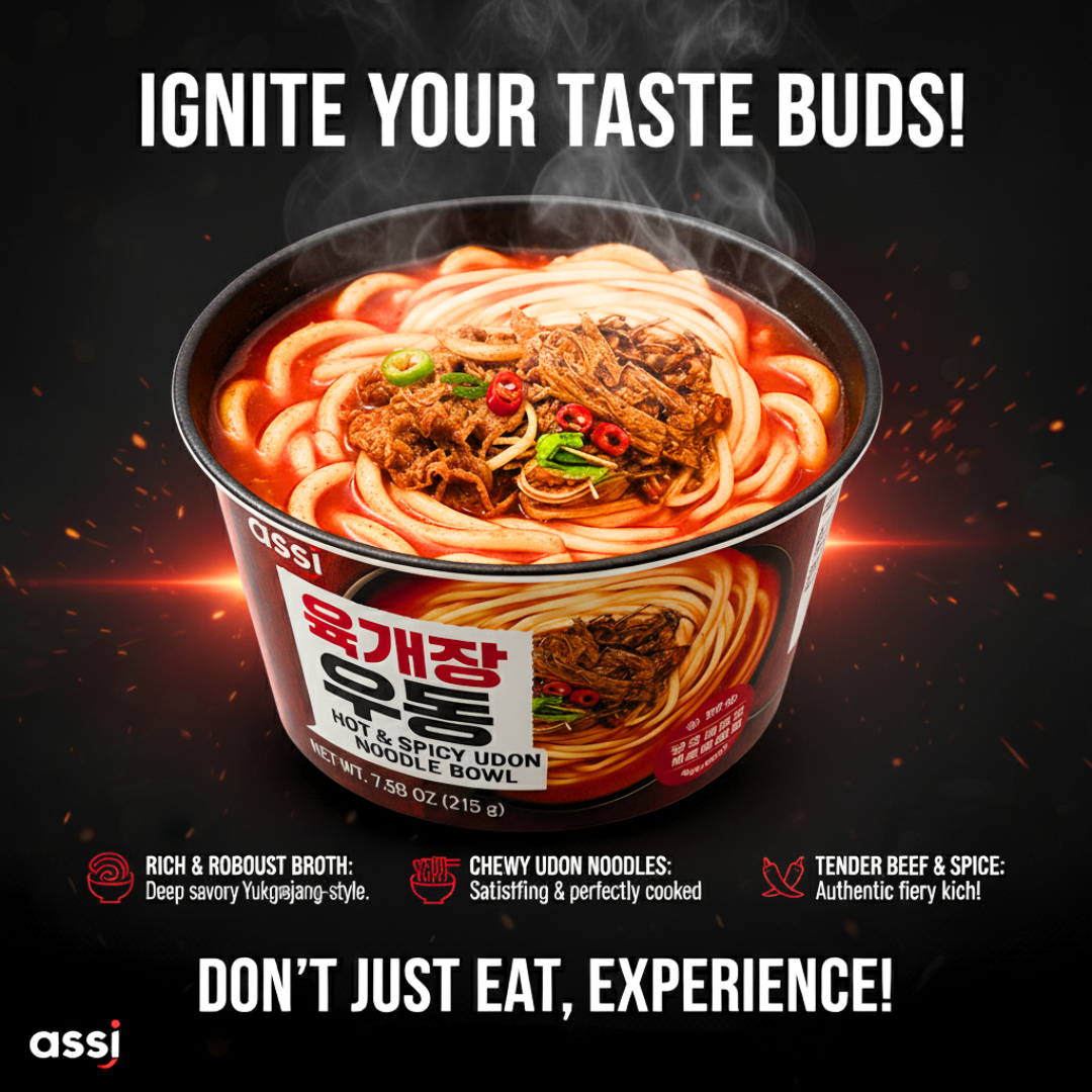 Hot & Spicy Udon Noodle Bowl - Big Bowl Instant Noodles 215g (2)