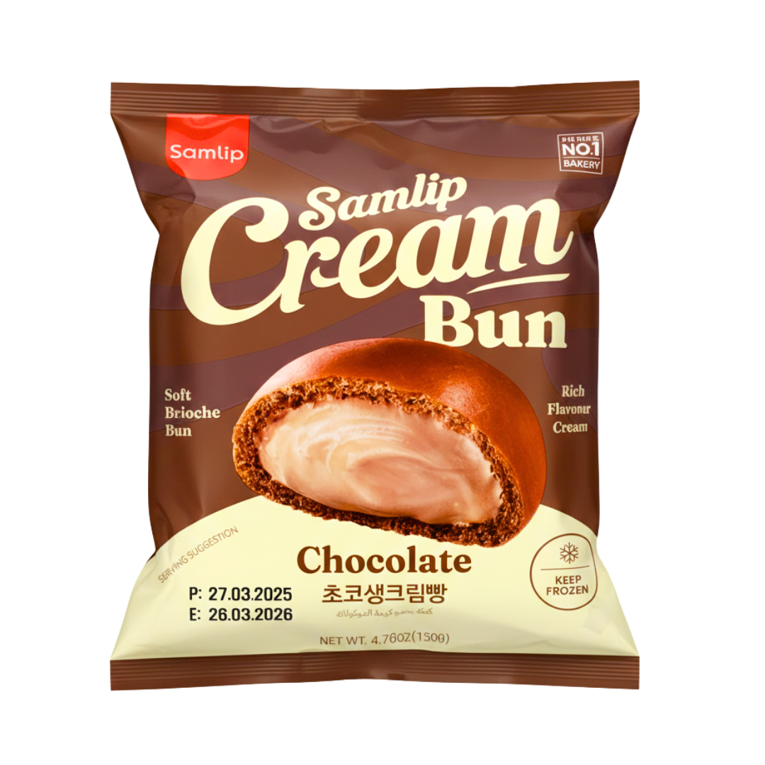 Samlip Frozen Cream Bun Chocolate Flavour 135g