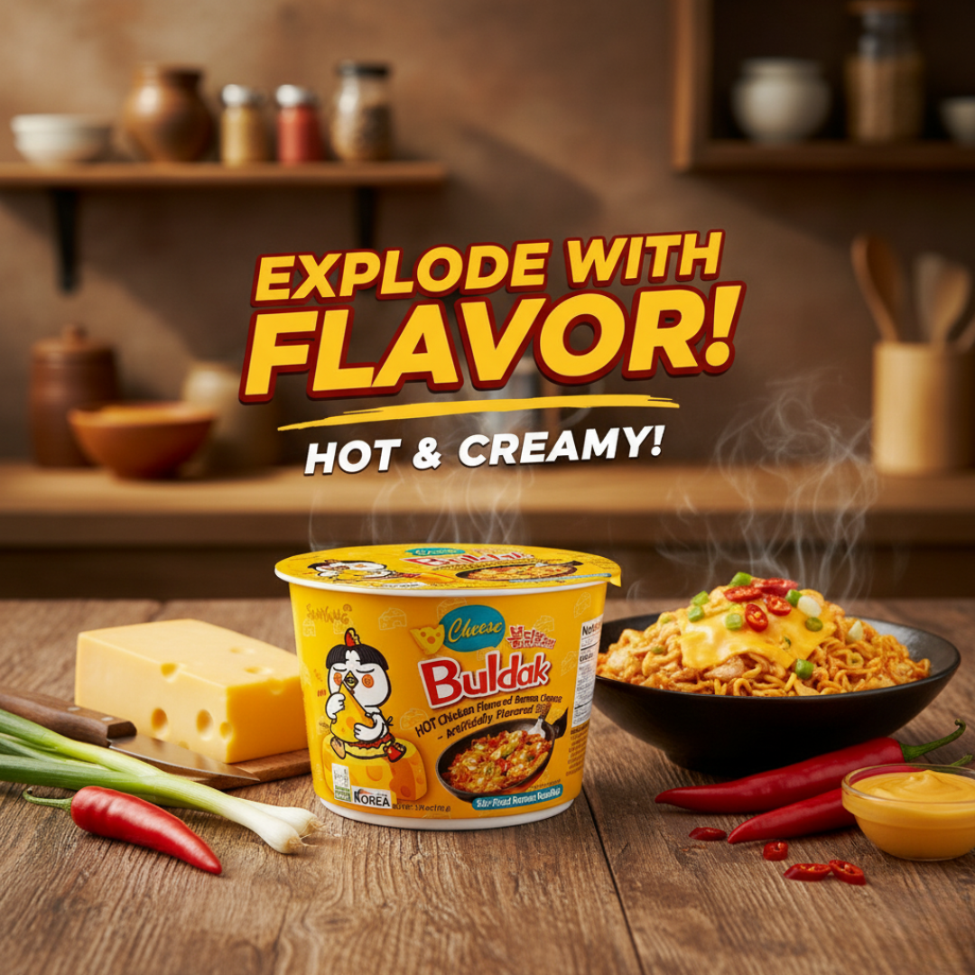 Samyang Buldak Chesse Hot Chicken Flavor Ramen 105g Big Bowl (1)