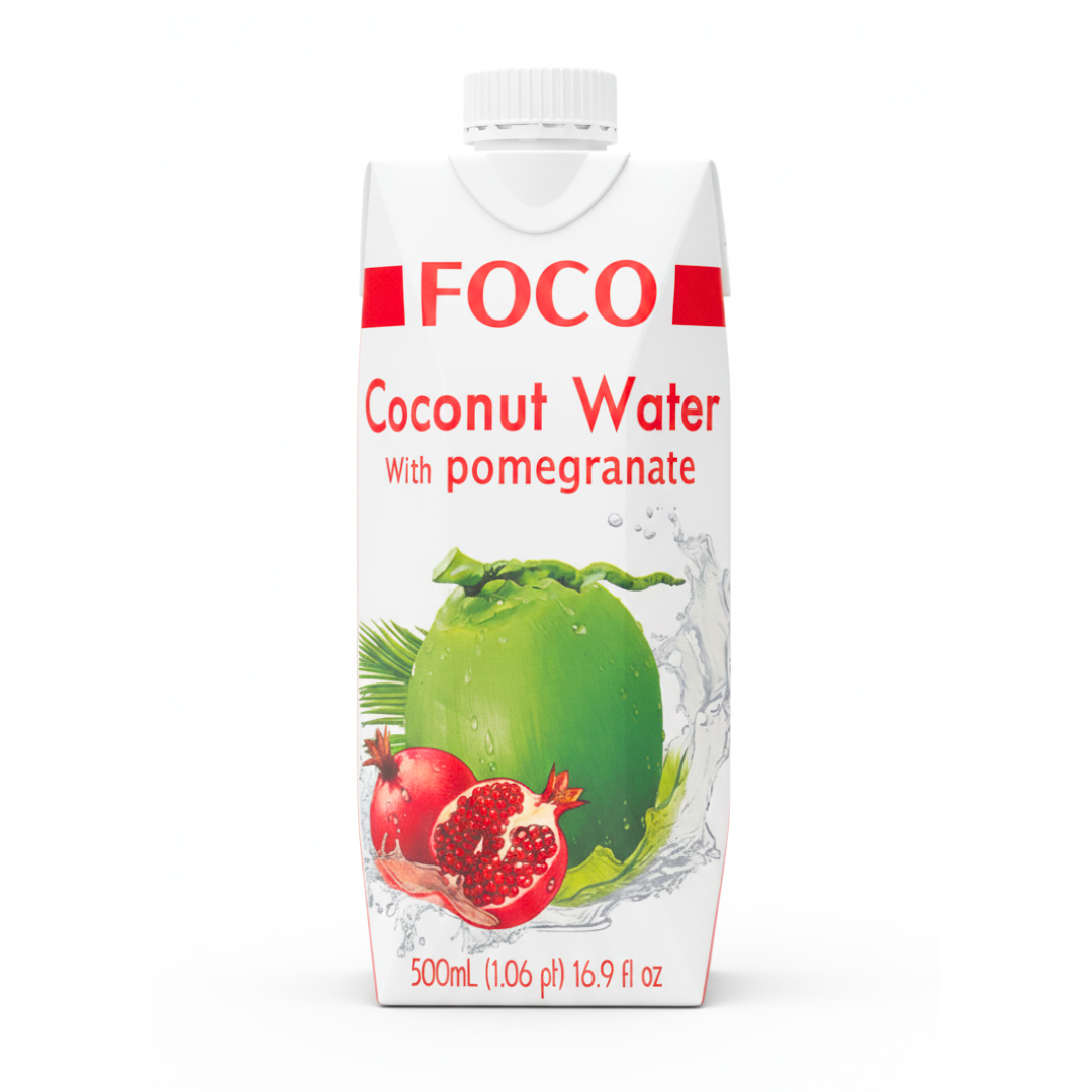 FOCO Coconut Water with Pomegranate, 500ml.
